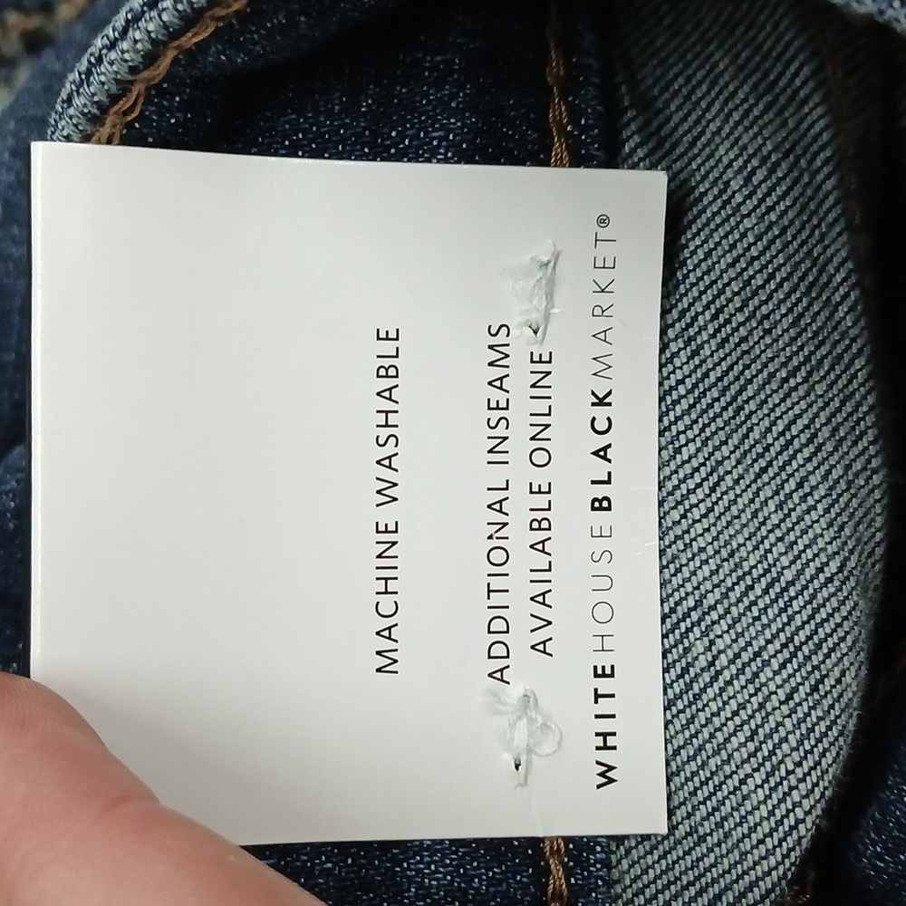 NWT WHBM High-Rise Everyday Soft Denim Studded Cropped Jeans, 10 - Picture 9 of 12